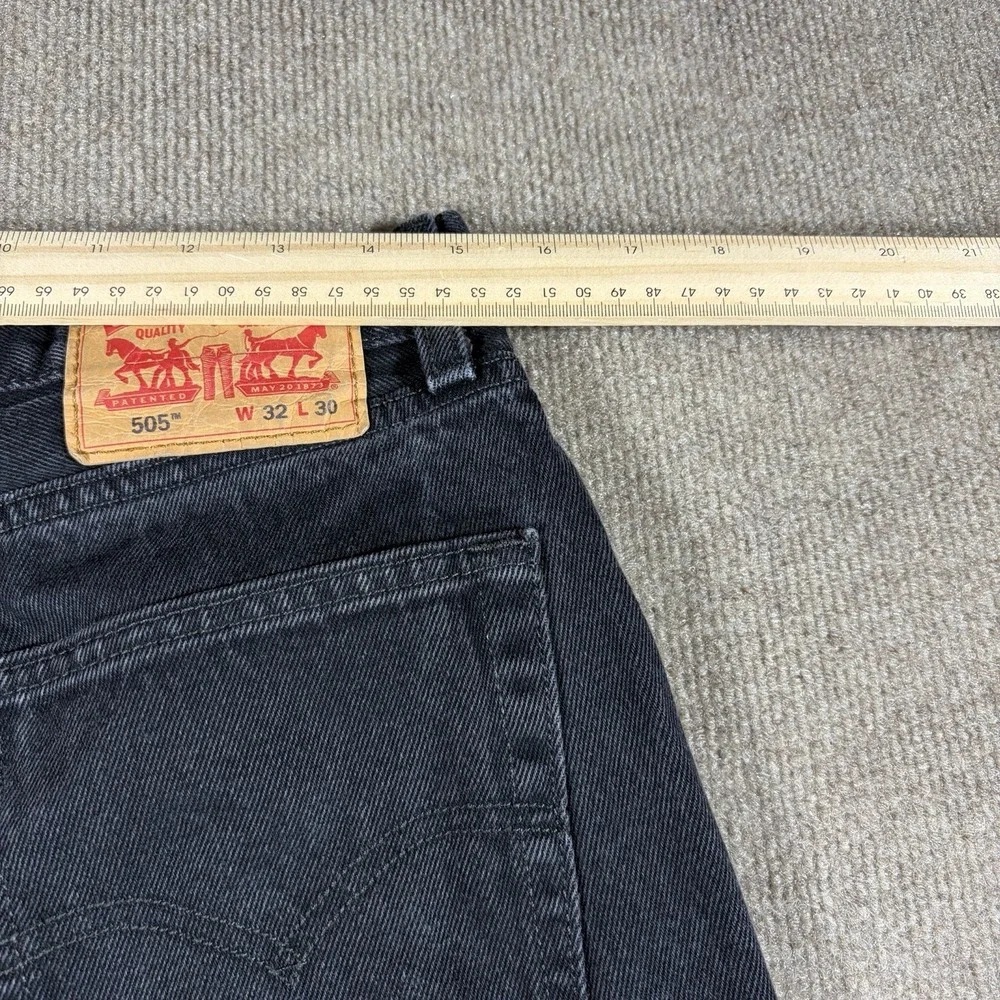 Levi's Strauss‎ Co 505 Men's Jeans Straight Fit Black Denim Jeans 32X30